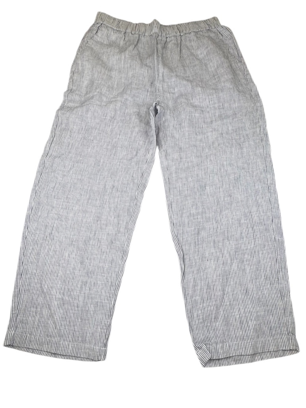 !!!!! SOLD !!!!!!! Medium Blue/White 100% Linen Stripe Relax Fit